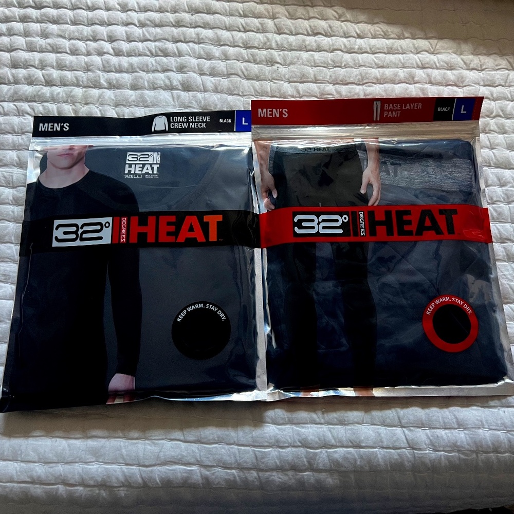 32 Degree Heat Base Layer Men’s Size Large Pant in black & Men’s Size Large Long